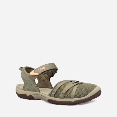 Teva Tirra CT - Women's Teva Hiking Sandals - Olive | India (JVCS92716)